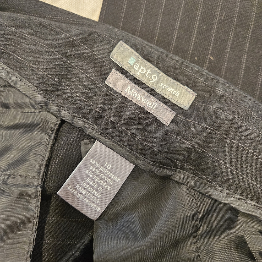Apt. 9 Black Pinstripe Trousers
